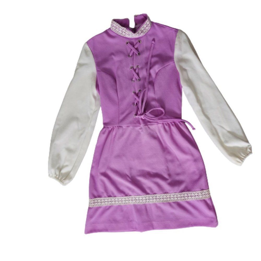 1960s Vintage  Hippie Peasant Lace-up dress - Picture 6 of 16